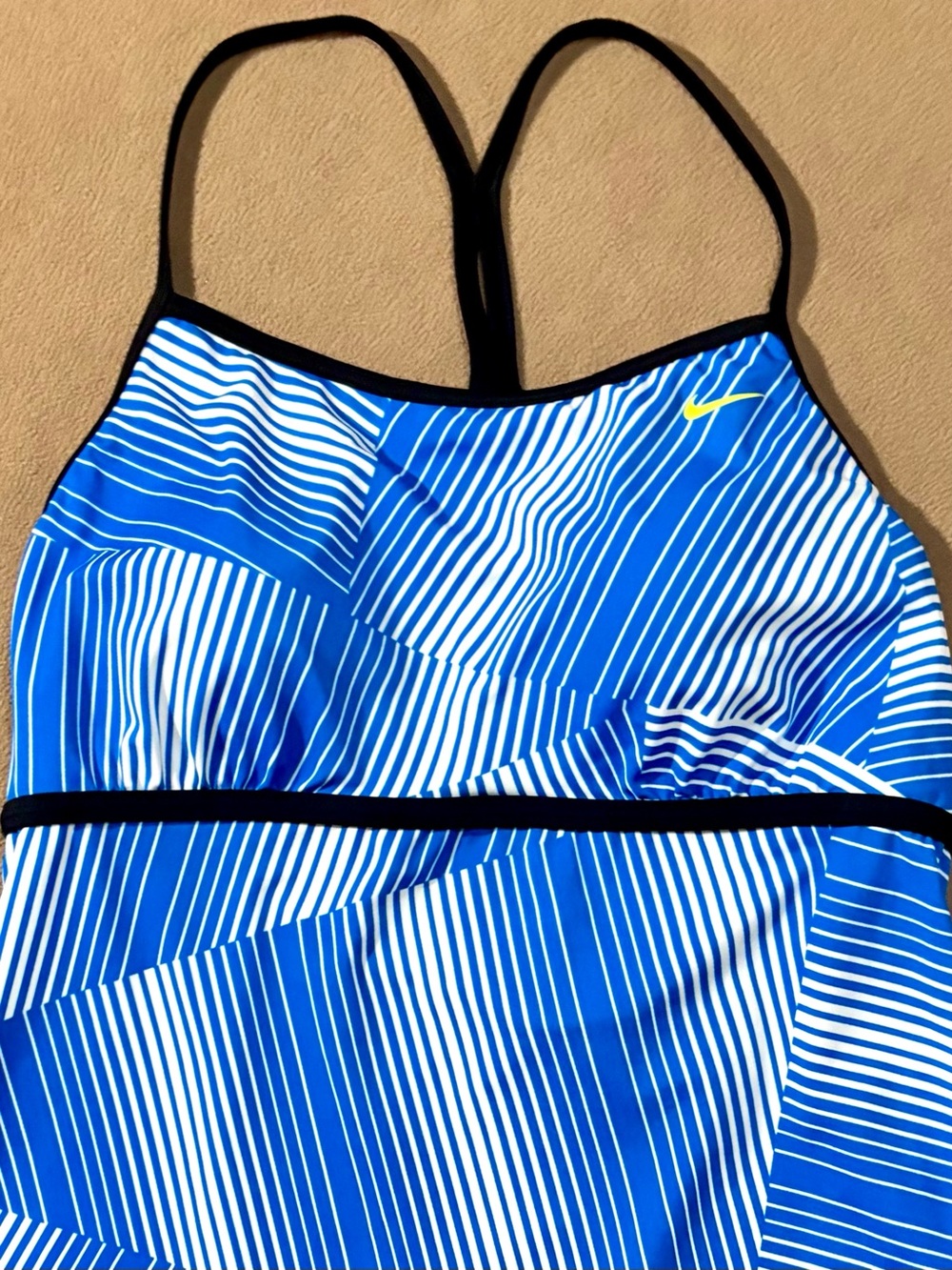 Nike Women’s Tankini Swimsuit Top • Size 16 • Blue Stripe - Picture 2 of 8